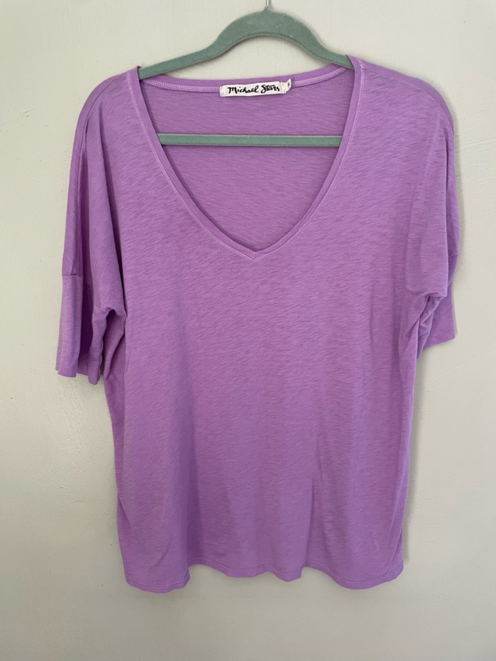 Michael Stars Women's V-Neck Tee in Lavender Size OS